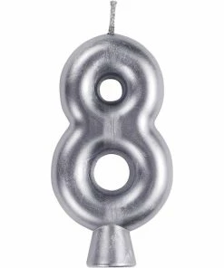 Creative Converting Silver 8 Candle