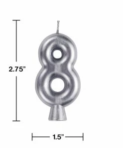Creative Converting Silver 8 Candle