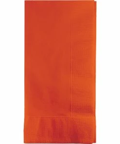 Creative Converting Sunkissed Orange Dinner Napkins 2Ply 1/8Fld, 50 Ct Solid Color Tableware