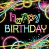 Creative Converting Kids Birthday Party Themes Glow Party Birthday Napkins, 16 Ct