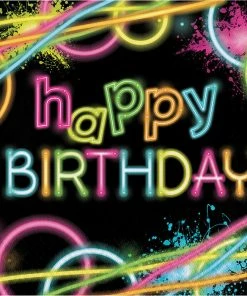 Creative Converting Kids Birthday Party Themes Glow Party Birthday Napkins, 16 Ct