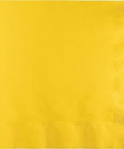 Creative Converting School Bus Yellow Dinner Napkins 3Ply 1/4Fld, 25 Ct Solid Color Tableware