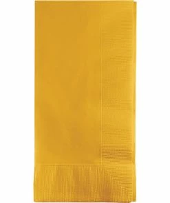 Creative Converting Solid Color Tableware School Bus Yellow Dinner Napkins 2Ply 1/8Fld, 50 Ct