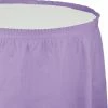 Creative Converting Solid Color Tableware Luscious Lavender Plastic Tableskirt, 14' X 29"