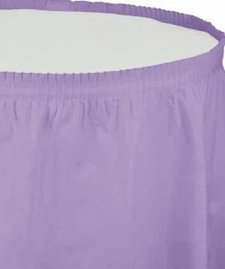 Creative Converting Solid Color Tableware Luscious Lavender Plastic Tableskirt, 14' X 29"