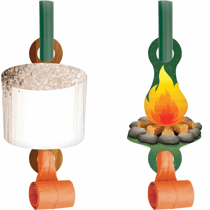 Creative Converting Kids Birthday Party Themes Camp Out Blowouts W/Med, 8 Ct