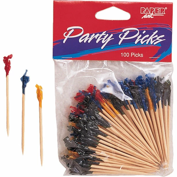 Creative Converting Wooden Picks Frill, 2.5", 100 Ct New Year's Eve Party Supplies
