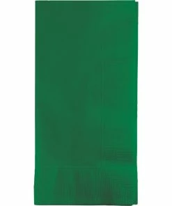 Creative Converting Emerald Green Dinner Napkins 2Ply 1/8Fld, 50 Ct Solid Color Tableware