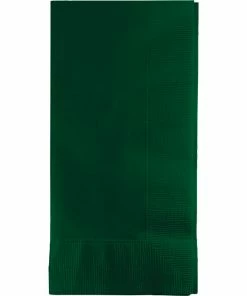 Creative Converting Solid Color Tableware Hunter Green Dinner Napkins 2Ply 1/8Fld, 50 Ct