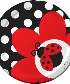 Creative Converting Ladybug Fancy Dessert Plates, 8 Ct