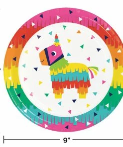Creative Converting Cinco De Mayo And Fiesta Party Decorations Fiesta Fun Paper Plates, 8 Ct