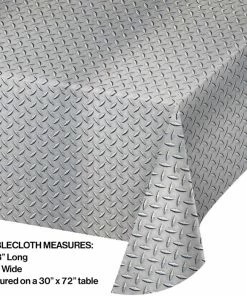 Creative Converting Diamond Plate Plastic Tablecover 54" X 108" Themed Tableware