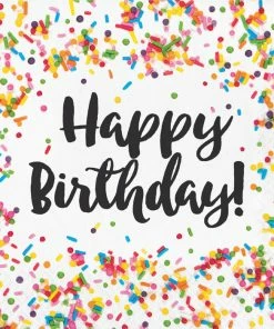 Creative Converting Confetti Sprinkles Birthday Napkins, 16 Ct Kids Birthday Party Themes