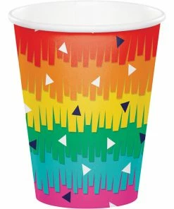 Creative Converting Fiesta Fun Hot/Cold Paper Cups 9 Oz., 8 Ct Cinco De Mayo And Fiesta Party Decorations