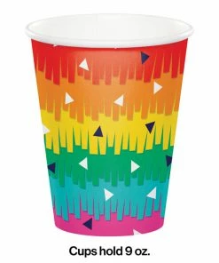 Creative Converting Fiesta Fun Hot/Cold Paper Cups 9 Oz., 8 Ct Cinco De Mayo And Fiesta Party Decorations
