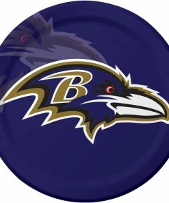 Creative Converting NFL And Football Party Supplies Baltimore Ravens Paper Plates, 8 Ct
