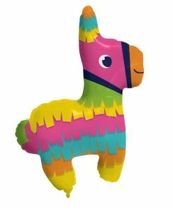 Creative Converting Cinco De Mayo And Fiesta Party Decorations Fiesta Fun Metallic Balloon Pinata Shaped, 33" X 25"