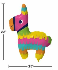Creative Converting Cinco De Mayo And Fiesta Party Decorations Fiesta Fun Metallic Balloon Pinata Shaped, 33" X 25"
