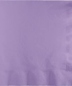 Creative Converting Luscious Lavender Dinner Napkins 3Ply 1/4Fld, 25 Ct Solid Color Tableware