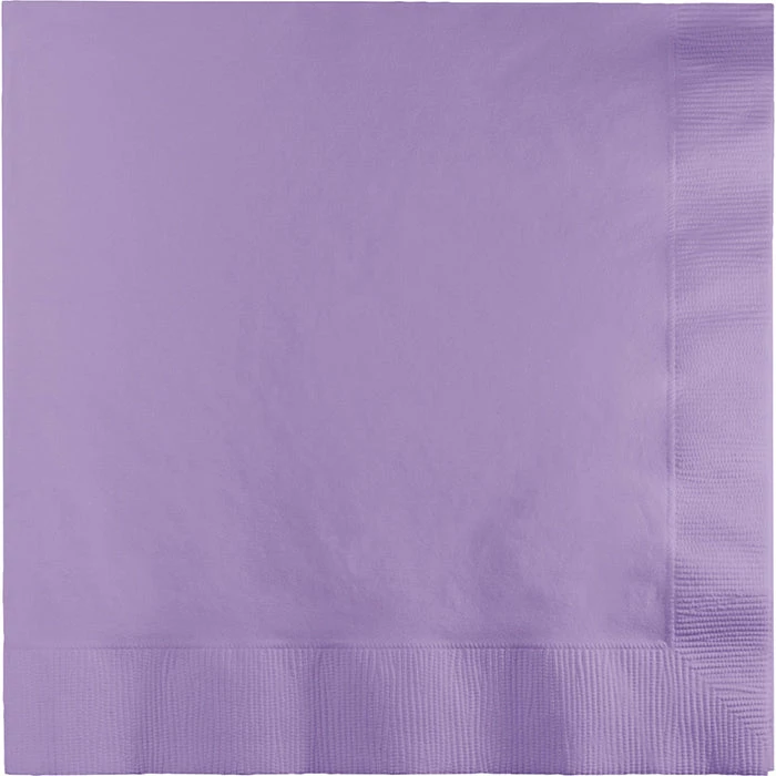 Creative Converting Luscious Lavender Dinner Napkins 3Ply 1/4Fld, 25 Ct Solid Color Tableware