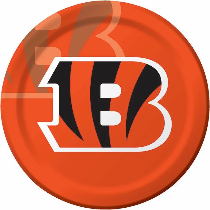 Creative Converting Cincinnati Bengals Paper Plates, 8 Ct NFL And Football Party Supplies