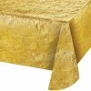 Creative Converting Solid Color Tableware Metallic Gold Table Cover, 54" X 108"
