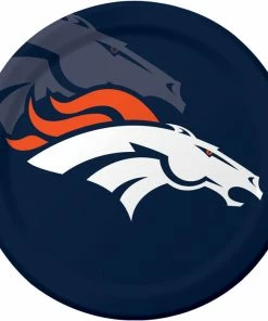 Creative Converting NFL And Football Party Supplies Denver Broncos Paper Plates, 8 Ct
