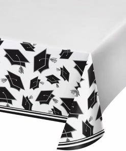 Creative Converting Graduation School Spirit White Table Cover