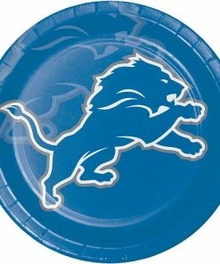 Creative Converting NFL And Football Party Supplies Detroit Lions Paper Plates, 8 Ct