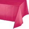 Creative Converting Hot Magenta Tablecover Plastic 54" X 108" Solid Color Tableware