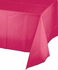 Creative Converting Hot Magenta Tablecover Plastic 54" X 108" Solid Color Tableware