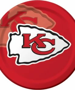 Creative Converting Kansas City Chiefs Paper Plates, 8 Ct NFL And Football Party Supplies