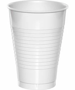 Creative Converting Solid Color Tableware White Premium Plastic Cups 12 Oz., 20 Ct