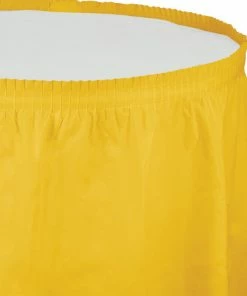 Creative Converting School Bus Yellow Plastic Tableskirt, 14' X 29"