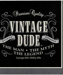 Creative Converting Vintage Dude Beverage Napkin, 3 Ply, 16 Ct Adult Birthday Party Themes