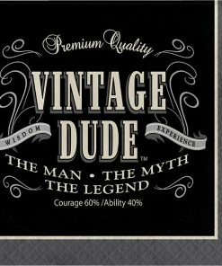 Creative Converting Vintage Dude Napkins, 16 Ct Adult Birthday Party Themes