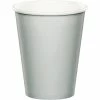 Creative Converting Solid Color Tableware Shimmering Silver Hot/Cold Paper Paper Cups 9 Oz., 24 Ct