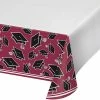 Creative Converting Graduation School Spirit Burgundy Red Table Cover