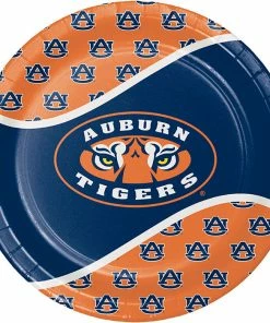 Creative Converting NCAA College Themed Party Decorations Auburn University Paper Plates, 8 Ct