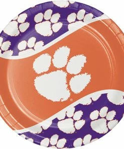 Creative Converting Clemson University Paper Plates, 8 Ct NCAA College Themed Party Decorations