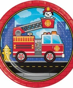 Creative Converting Fire Truck Paper Plates, 8 Ct