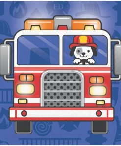Creative Converting Fire Trucks Beverage Napkins, 16 Ct