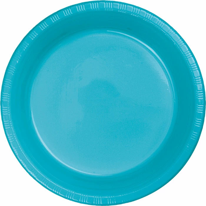 Creative Converting Solid Color Tableware Bermuda Blue Plastic Dessert Plates, 20 Ct