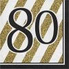 Creative Converting Black And Gold 80th Birthday Napkins, 16 Ct Adult Birthday Party Themes