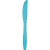 Creative Converting Solid Color Tableware Bermuda Blue Plastic Knives, 24 Ct