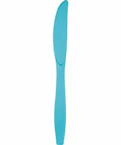 Creative Converting Solid Color Tableware Bermuda Blue Plastic Knives, 24 Ct