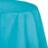 Creative Converting Solid Color Tableware Bermuda Blue Tablecover, Octy Round 82" Polylined Tissue