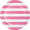 Creative Converting Dots & Stripes Candy Pink Paper Plates, 8 Ct