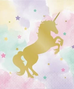 Creative Converting Sparkle Unicorn Napkins, 16 Ct Kids Birthday Party Themes