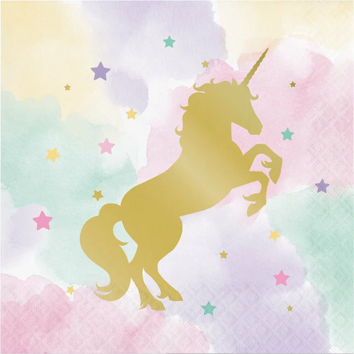 Creative Converting Sparkle Unicorn Napkins, 16 Ct Kids Birthday Party Themes
